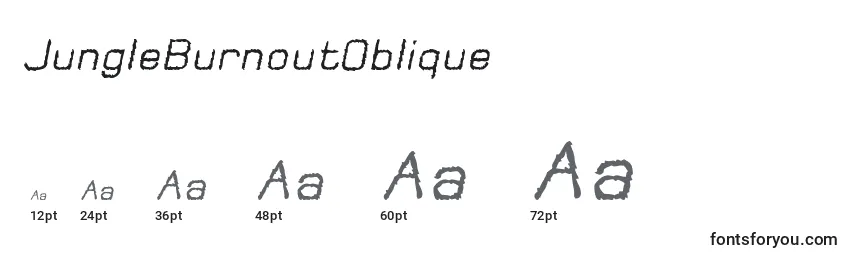 sizes of jungleburnoutoblique font, jungleburnoutoblique sizes