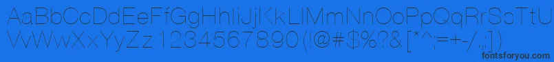 フォントVantaThinPlain.001.001 – 黒い文字の青い背景