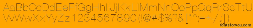 Fonte VantaThinPlain.001.001 – fontes pretas em um fundo laranja