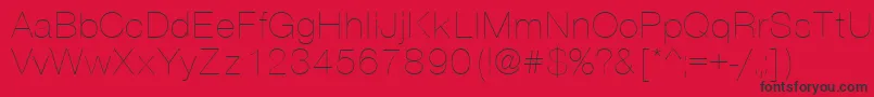 Fonte VantaThinPlain.001.001 – fontes pretas em um fundo vermelho