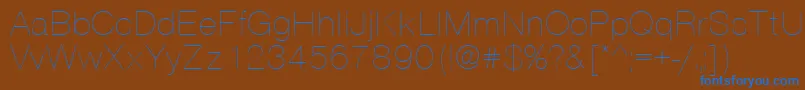 VantaThinPlain.001.001 Font – Blue Fonts on Brown Background