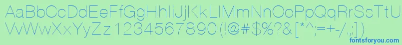 VantaThinPlain.001.001 Font – Blue Fonts on Green Background