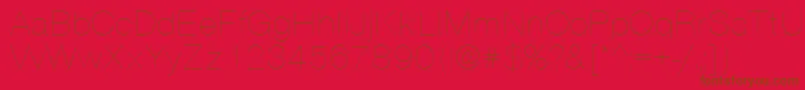 VantaThinPlain.001.001 Font – Brown Fonts on Red Background