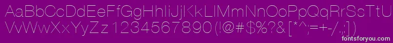VantaThinPlain.001.001-Schriftart – Grüne Schriften auf violettem Hintergrund