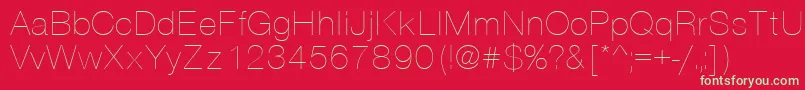 フォントVantaThinPlain.001.001 – 赤い背景に緑の文字