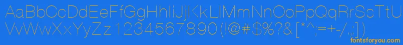 VantaThinPlain.001.001 Font – Orange Fonts on Blue Background