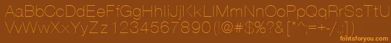 VantaThinPlain.001.001 Font – Orange Fonts on Brown Background