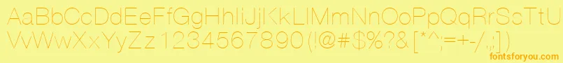 VantaThinPlain.001.001 Font – Orange Fonts on Yellow Background