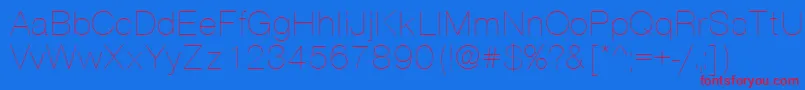 VantaThinPlain.001.001 Font – Red Fonts on Blue Background