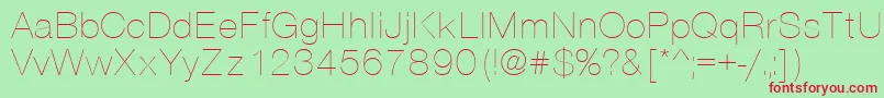 VantaThinPlain.001.001 Font – Red Fonts on Green Background