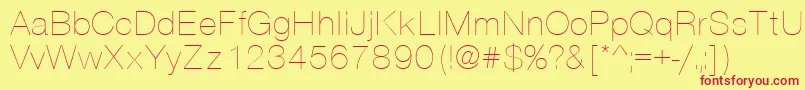 VantaThinPlain.001.001 Font – Red Fonts on Yellow Background