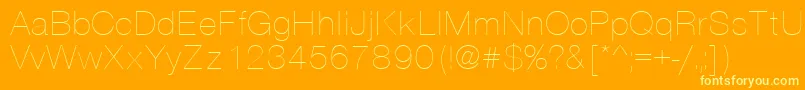 VantaThinPlain.001.001-Schriftart – Gelbe Schriften auf orangefarbenem Hintergrund