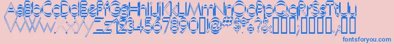 Neboman-Schriftart – Blaue Schriften auf rosa Hintergrund