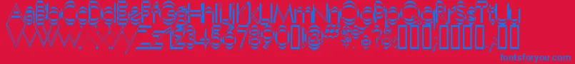 Neboman Font – Blue Fonts on Red Background