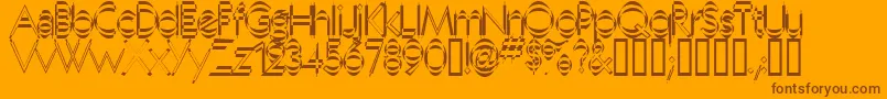 Neboman-Schriftart – Braune Schriften auf orangefarbenem Hintergrund