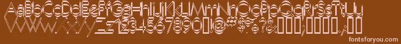 Neboman-Schriftart – Rosa Schriften auf braunem Hintergrund