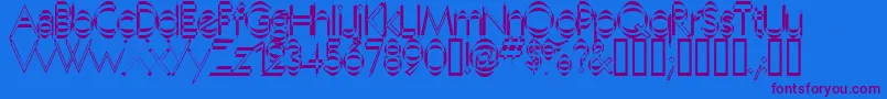 Neboman-Schriftart – Violette Schriften auf blauem Hintergrund