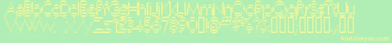 Neboman Font – Yellow Fonts on Green Background