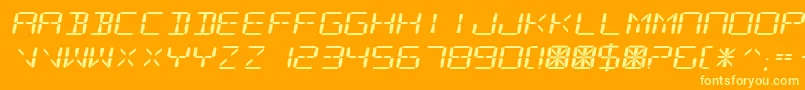 DigitalReadoutExpanded Font – Yellow Fonts on Orange Background