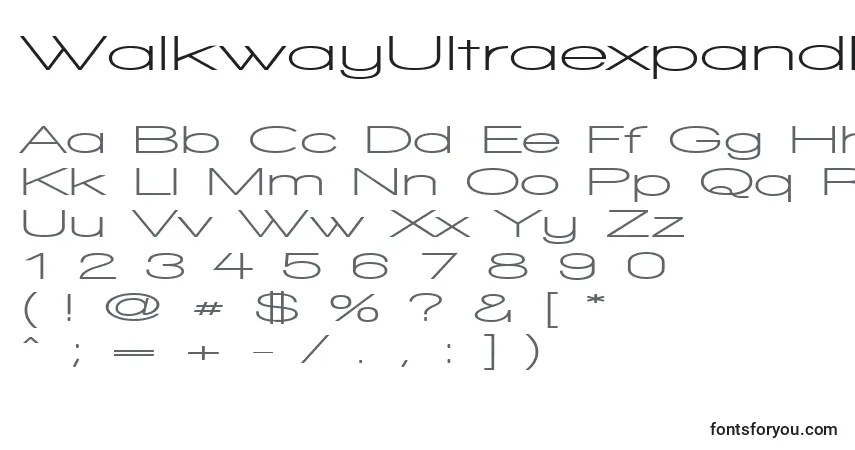 A fonte WalkwayUltraexpandBold – alfabeto, números, caracteres especiais
