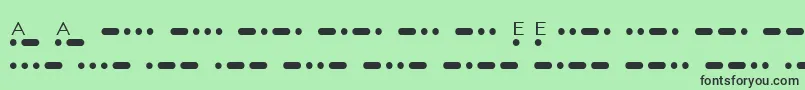 MatchMorseShareware-fontti – mustat fontit vihreällä taustalla