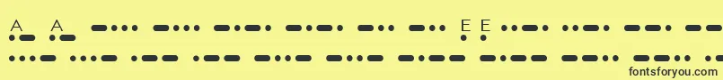 Fonte MatchMorseShareware – fontes pretas em um fundo amarelo