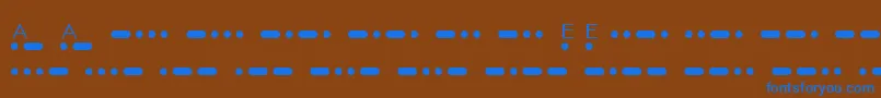 Шрифт MatchMorseShareware – синие шрифты на коричневом фоне