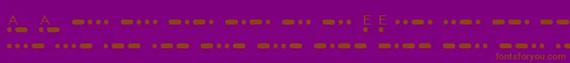 MatchMorseShareware-fontti – ruskeat fontit violetilla taustalla