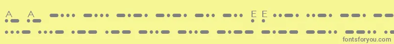 Fonte MatchMorseShareware – fontes cinzas em um fundo amarelo