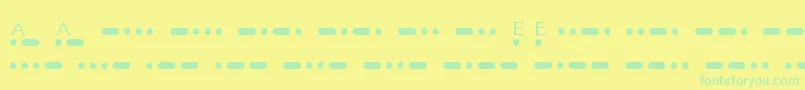 MatchMorseShareware Font – Green Fonts on Yellow Background