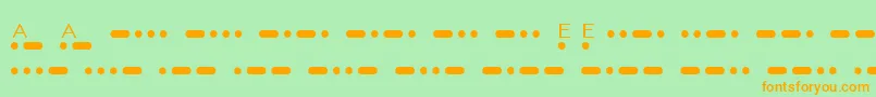 MatchMorseShareware-Schriftart – Orangefarbene Schriften auf grünem Hintergrund