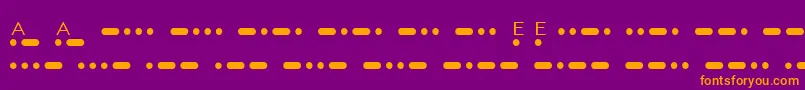 MatchMorseShareware-Schriftart – Orangefarbene Schriften auf violettem Hintergrund
