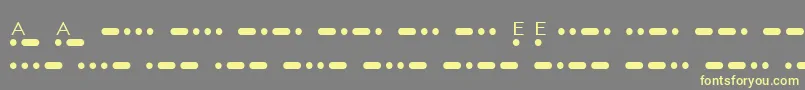 MatchMorseShareware-Schriftart – Gelbe Schriften auf grauem Hintergrund