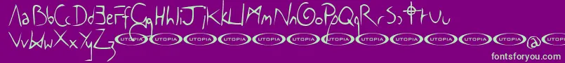 Thecf Font – Green Fonts on Purple Background