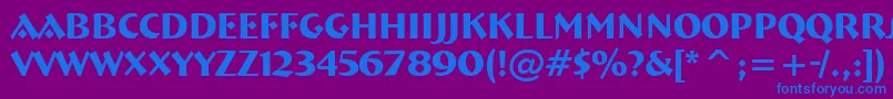 フォントFt92Bold – 紫色の背景に青い文字