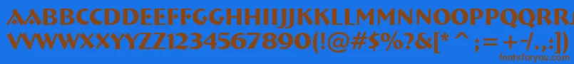 フォントFt92Bold – 茶色の文字が青い背景にあります。