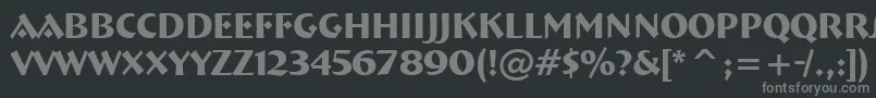 フォントFt92Bold – 黒い背景に灰色の文字