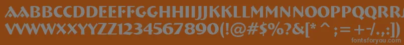 Ft92Bold-fontti – harmaat kirjasimet ruskealla taustalla