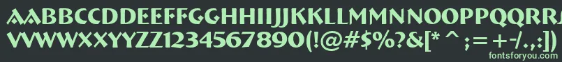 フォントFt92Bold – 黒い背景に緑の文字