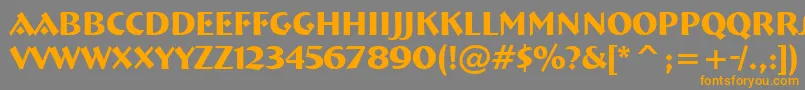 フォントFt92Bold – オレンジの文字は灰色の背景にあります。