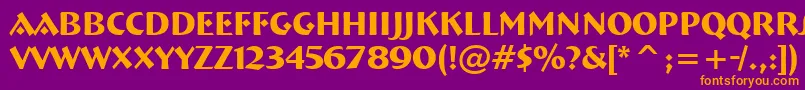 Ft92Bold Font – Orange Fonts on Purple Background