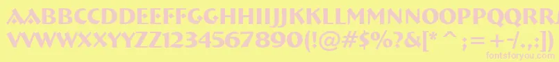 Ft92Bold Font – Pink Fonts on Yellow Background