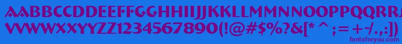 Ft92Bold Font – Purple Fonts on Blue Background