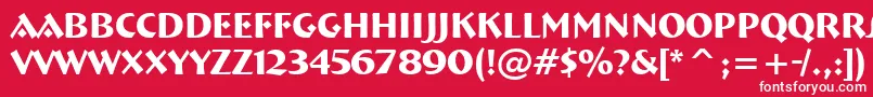 フォントFt92Bold – 赤い背景に白い文字