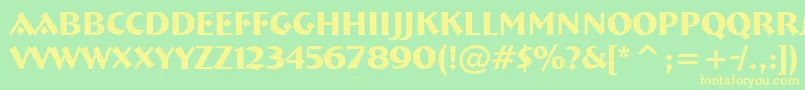 Ft92Bold Font – Yellow Fonts on Green Background