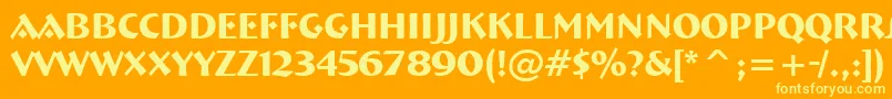 フォントFt92Bold – オレンジの背景に黄色の文字