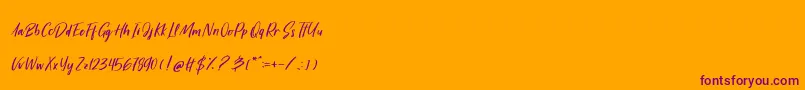 HarvestBarnPersonalUseOnly-Schriftart – Violette Schriften auf orangefarbenem Hintergrund