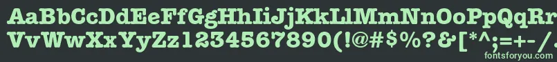 フォントItcAmericanTypewriterLtBoldAlternate – 黒い背景に緑の文字