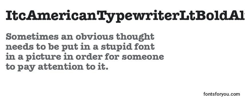 Review of the ItcAmericanTypewriterLtBoldAlternate Font