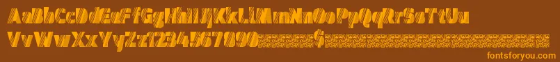 Discomidnight-Schriftart – Orangefarbene Schriften auf braunem Hintergrund